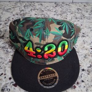 Camouflage Snapback Hat with 4:20 Design